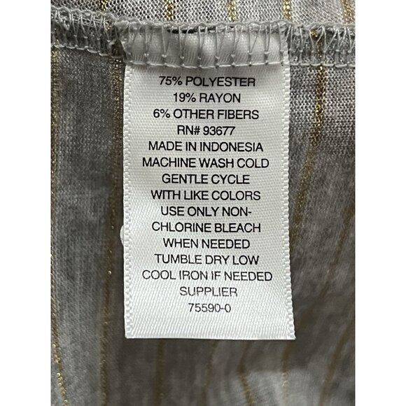 A.N.A Long Sleeve‎ Knit Gray and Gold  NWT Womens Subtle Striped XL top - Picture 14 of 14